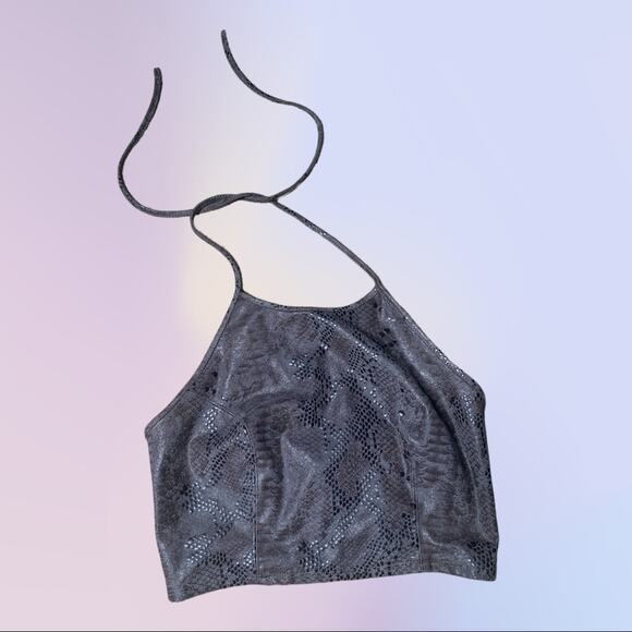 Guess suede snake print crop top - Picture 1 of 7